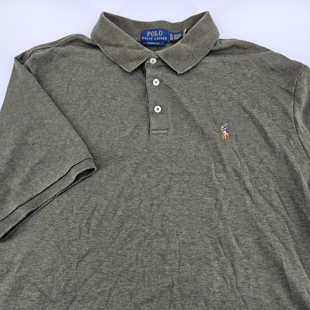 Polo Ralph Lauren XL Classic Fit Olive Green Heather Short Sleeve Polo Shirt